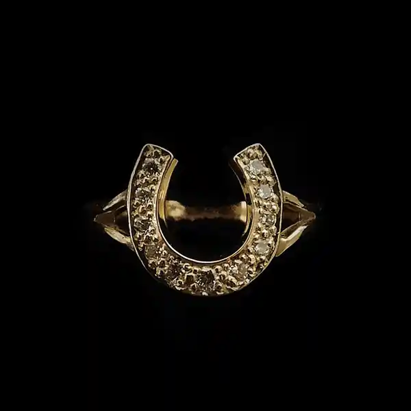 Diamond Set Horse Shoe Ring